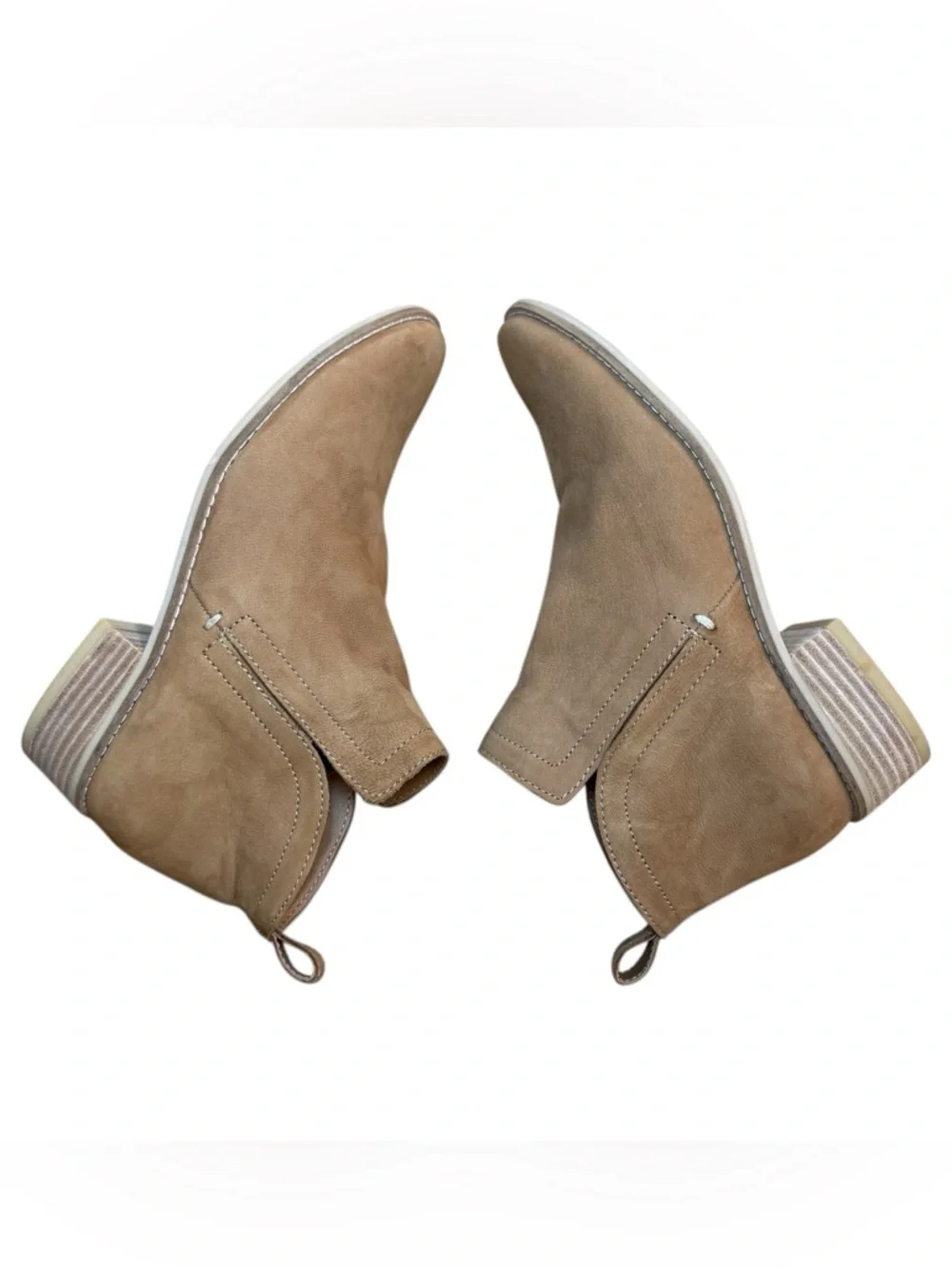 Dolce Vita Brown Leather Women’s Ankle Boots Low Heel Chelsea Bootie, Size 8 EUC
